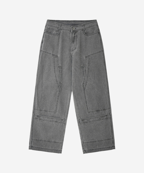 BLR(ビーエルアール)の「Dyed Multi Cargo Carpenter Pants Light Grey(デニムパンツ・メンズ・その他・SMALL/MEDIUM/LARGE)」の1枚目の写真
