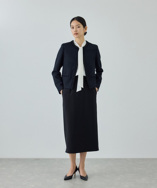 ROPE'（ロペ）の「トリアセダブルクロス ハイウエストタイトスカート/イージーケア・セットアップ対応・26SS（スカート・レディース・ベージュ/ネイビー・36/38/40）」の7枚目の写真