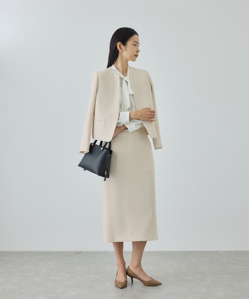 ROPE'（ロペ）の「トリアセダブルクロス ハイウエストタイトスカート/イージーケア・セットアップ対応・26SS（スカート・レディース・ベージュ/ネイビー・36/38/40）」の9枚目の写真