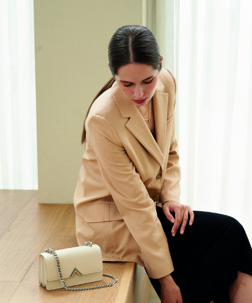 ジャーナルスタンダード BALLIツイードビッグカラーミドルコート