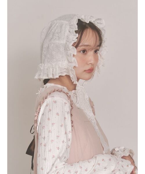 merry jenny(メリージェニー)の「sugar lace bonnet(その他ヘアアクセサリー・レディース・ピンク/オフホワイト・FREE)」の22枚目の写真