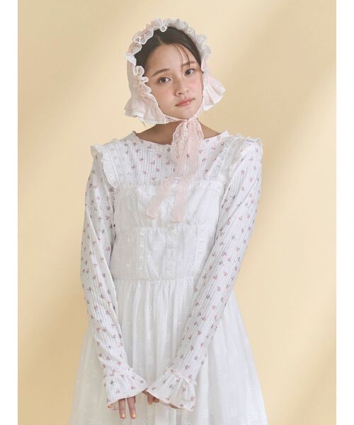 merry jenny(メリージェニー)の「sugar lace bonnet(その他ヘアアクセサリー・レディース・ピンク/オフホワイト・FREE)」の11枚目の写真