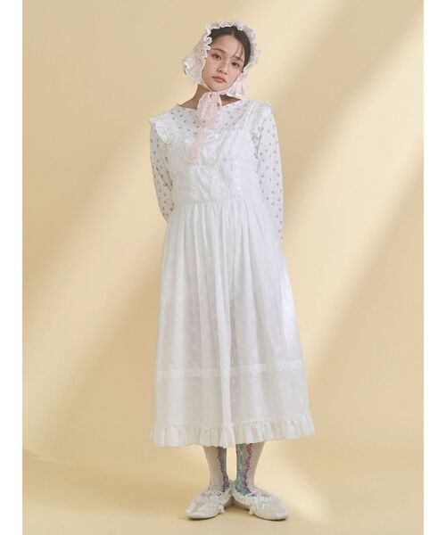 merry jenny(メリージェニー)の「sugar lace bonnet(その他ヘアアクセサリー・レディース・ピンク/オフホワイト・FREE)」の10枚目の写真