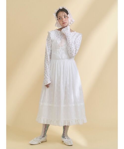 merry jenny(メリージェニー)の「sugar lace bonnet(その他ヘアアクセサリー・レディース・ピンク/オフホワイト・FREE)」の9枚目の写真