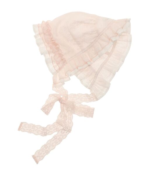 merry jenny(メリージェニー)の「sugar lace bonnet(その他ヘアアクセサリー・レディース・ピンク/オフホワイト・FREE)」の4枚目の写真