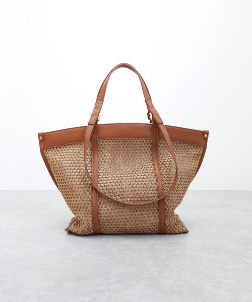 MIAN （ミアン）の「メッシュダブルハンドルトートバッグ（トートバッグ・レディース・ブラウン/ブラック/グレイッシュベージュ・FREE）」の14枚目の写真