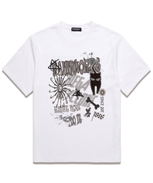 CAT DO IT オーバーサイズ 半袖Tシャツ (VS0113) ホワイト