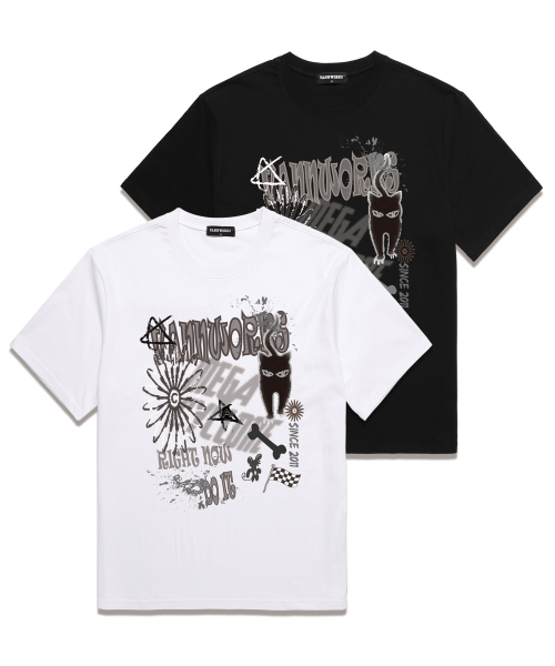 VANNWORKS(バンワークス)の「CAT DO IT オーバーサイズ 半袖Tシャツ (VS0113) ホワイト(Tシャツ/カットソー・レディース・その他・XX-LARGE/SMALL/MEDIUM/LARGE/X-LARGE)」の3枚目の写真