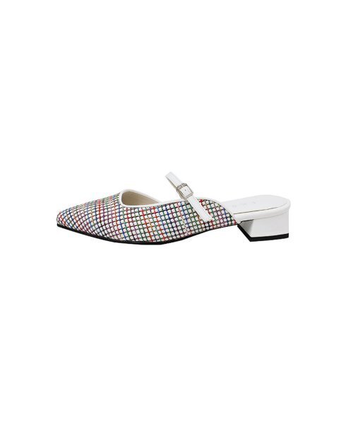 SHOEHI（シューハイ）の「カラー チェック ブローファー L0301 (2色)（サンダル・レディース・ホワイト/Beige・23.5cm/24cm/24.5cm/25cm/22.5cm/23cm）」の3枚目の写真