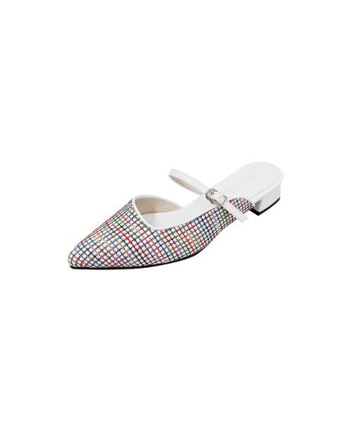 SHOEHI（シューハイ）の「カラー チェック ブローファー L0301 (2色)（サンダル・レディース・ホワイト/Beige・23.5cm/24cm/24.5cm/25cm/22.5cm/23cm）」の4枚目の写真