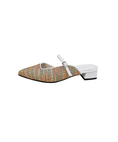SHOEHI（シューハイ）の「カラー チェック ブローファー L0301 (2色)（サンダル・レディース・ホワイト/Beige・23.5cm/24cm/24.5cm/25cm/22.5cm/23cm）」の6枚目の写真