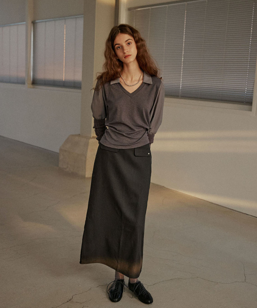 OURO（アウロ）の「STRIPE STUD SKIRT [ BLACK ]（スカート・レディース・その他・SMALL/MEDIUM）」の2枚目の写真