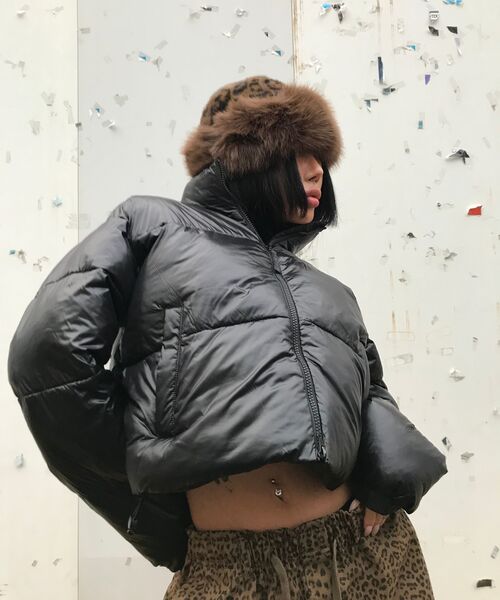 GALEX(ギャレックス)の「レトロウィメンズソフトグロッシークロップパファーダウンブラックGA5840BK(ダウンジャケット/コート・レディース・その他・SMALL/MEDIUM)」の5枚目の写真