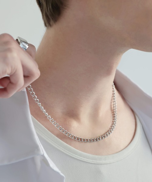 LILL(リル)の「サージカルステンレスチェーンネックレス(ネックレス・メンズ・シルバー系2/シルバー系1/シルバー系3・FREE)」の14枚目の写真