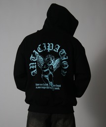 NYLAUS（ナイラス）の「【NYS】裏起毛 エンジェル クロス バックプリント フルジップパーカー ZIPパーカー ユニセックス（パーカー）」