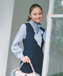 STRAWBERRY-FIELDS | 【元宝塚トップ娘役 舞空瞳さん着用】スパンサテンワッシャー_フリルリボンブラウス(シャツ/ブラウス)