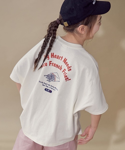 綿100％ デビラボ スーパーBIGシルエット プリント半袖Tシャツ（T