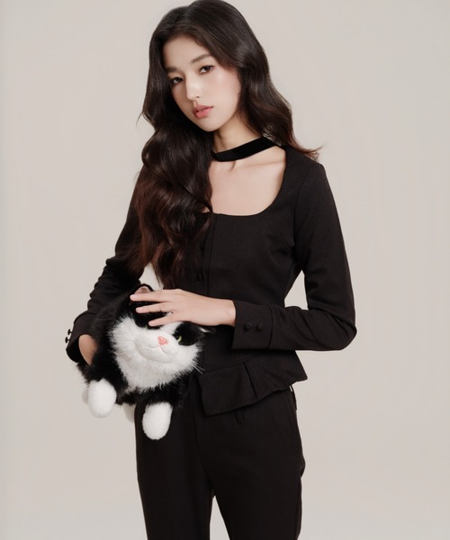 silent(and)(サイレントアンド)の「Sweet Peplum Pants(スラックス・レディース・ブラック・MEDIUM/SMALL)」の2枚目の写真