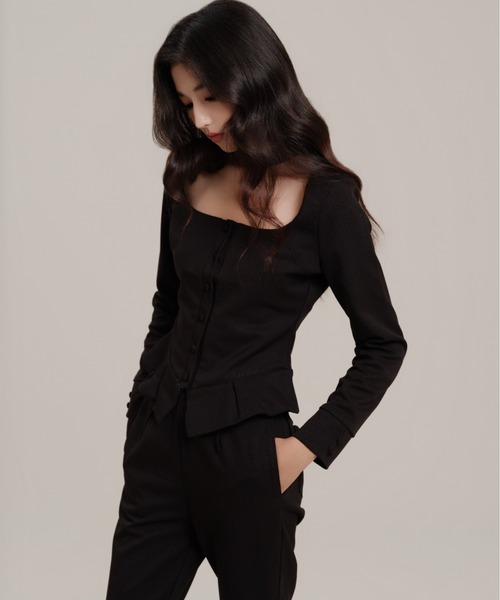 silent(and)(サイレントアンド)の「Sweet Peplum Pants(スラックス・レディース・ブラック・MEDIUM/SMALL)」の4枚目の写真
