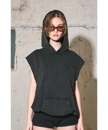 CREO STORE（クレオストア）の「【IAMU】Unisex Vintage Hoodie　ヴィンテージノースリーブフーディ（ユニセックス）（スウェット）」