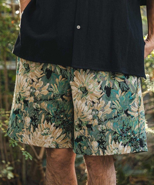 CAMBIO(カンビオ)の「mp14470- Botanical Gobelin Textile Short Pants ゴブラン織りショートパンツ(S62426cmb)(その他パンツ・メンズ・グレー/オフホワイト/ブラック・L/M/S)」の4枚目の写真