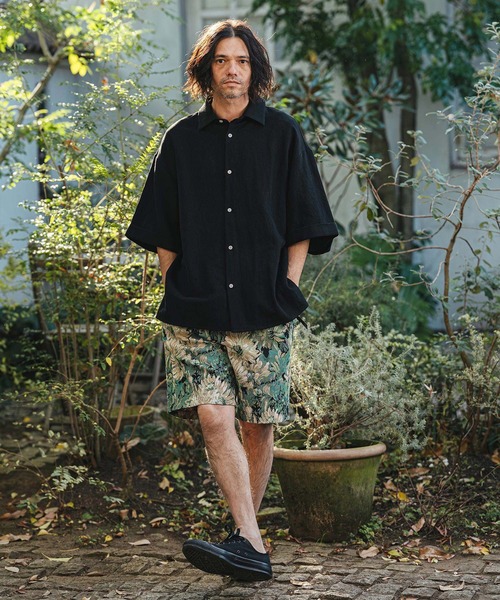 CAMBIO（カンビオ）Botanical Gobelin ショートパンツ mp14470- Botanical Gobelin Textile Short Pants ゴブラン織り