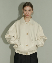 VEGAN LEATHER JUMPER - CREAM