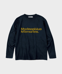 MM TEXT LONG SLEEVE TEE(NAVY)