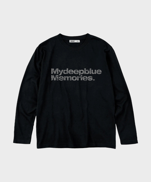 mydeepbluememories(マイディープブルーメモリーズ)の「MM TEXT LONG SLEEVE TEE(NAVY)(Tシャツ/カットソー・レディース・ネイビー・FREE/MENS)」の4枚目の写真