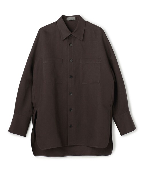uncrave(アンクレイヴ)の「リヨセルライトリネン BIGシャツ(シャツ/ブラウス・レディース・ダークブラウン系/ベージュ系・FREE/1)」の13枚目の写真