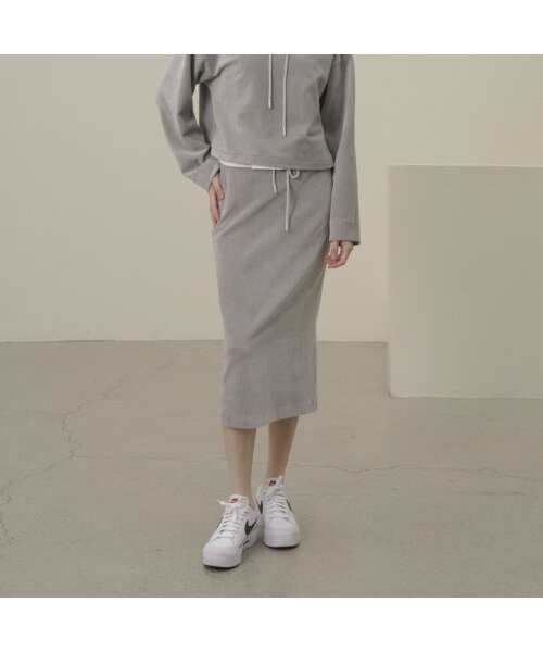 ACUD(アクド)の「Velour Bending Skirt _L.Grey(スカート・レディース・その他・S/M)」の1枚目の写真