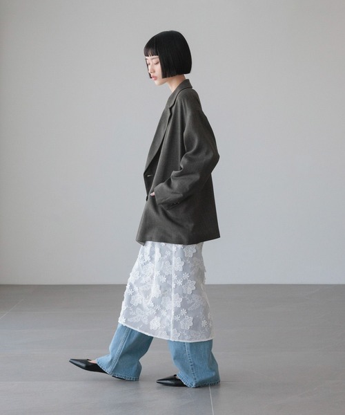 LOWRYS FARM(ローリーズファーム)の「レースレイヤードスカート 646681(スカート・レディース・ブラック/アイボリー・FREE)」の12枚目の写真