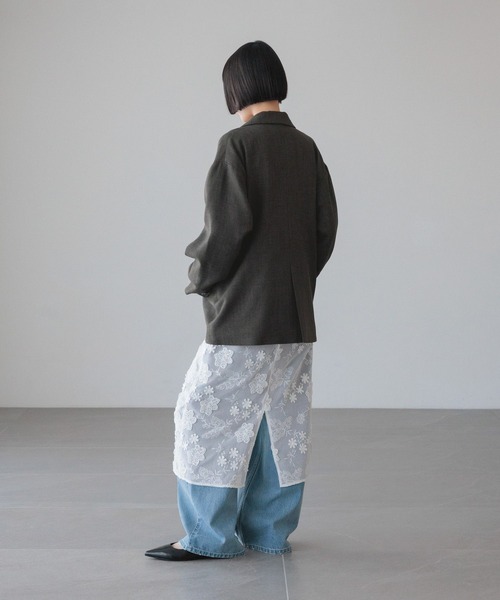 LOWRYS FARM(ローリーズファーム)の「レースレイヤードスカート 646681(スカート・レディース・ブラック/アイボリー・FREE)」の11枚目の写真