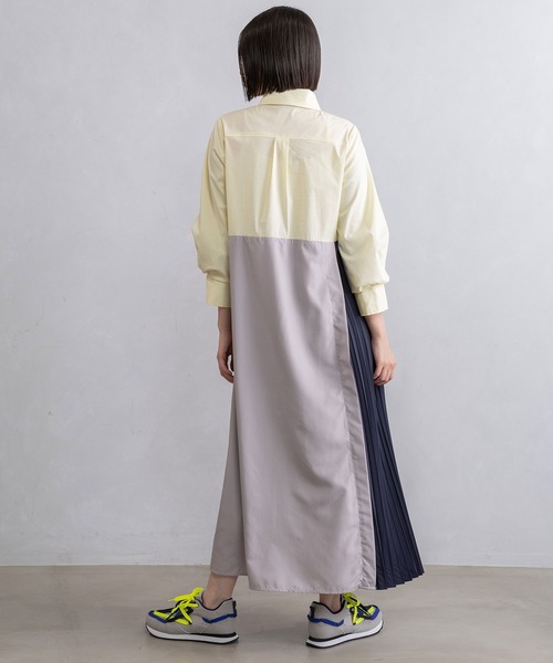 MARECHAL TERRE（マルシャルテル）の「シャツワンピース（シャツワンピース・レディース・カーキ/ブラック/イエロー/オフホワイト・MEDIUM）」の7枚目の写真