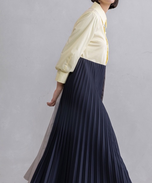 MARECHAL TERRE（マルシャルテル）の「シャツワンピース（シャツワンピース・レディース・カーキ/ブラック/イエロー/オフホワイト・MEDIUM）」の8枚目の写真