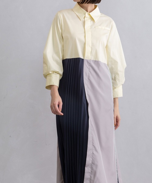 MARECHAL TERRE（マルシャルテル）の「シャツワンピース（シャツワンピース・レディース・カーキ/ブラック/イエロー/オフホワイト・MEDIUM）」の5枚目の写真