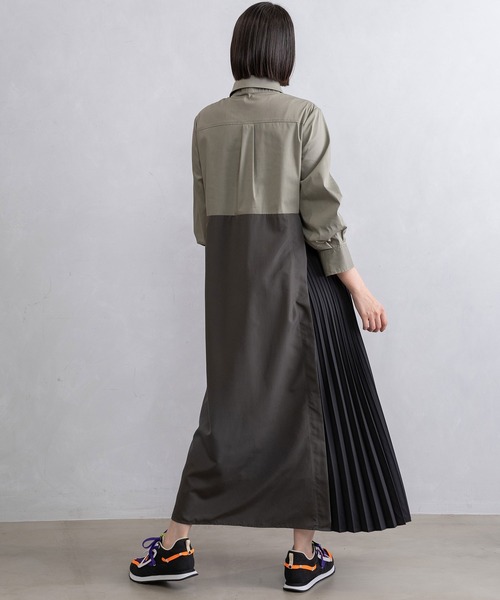 MARECHAL TERRE（マルシャルテル）の「シャツワンピース（シャツワンピース・レディース・カーキ/ブラック/イエロー/オフホワイト・MEDIUM）」の11枚目の写真
