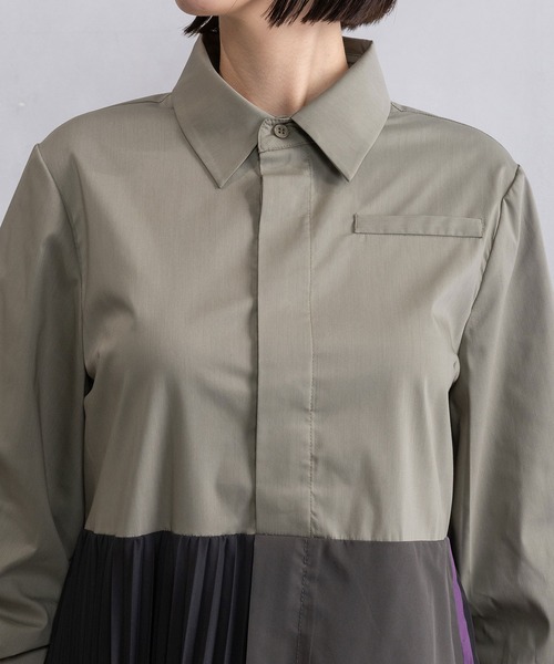 MARECHAL TERRE（マルシャルテル）の「シャツワンピース（シャツワンピース・レディース・カーキ/ブラック/イエロー/オフホワイト・MEDIUM）」の13枚目の写真