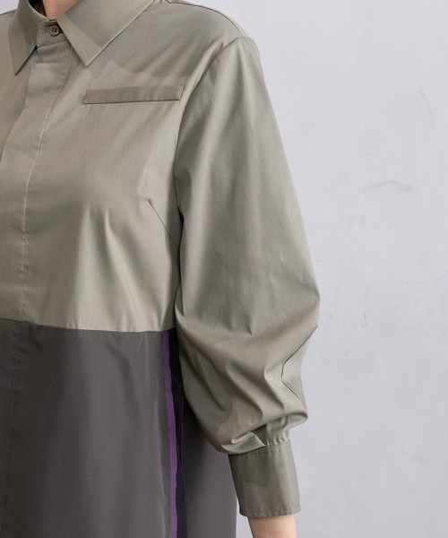 MARECHAL TERRE（マルシャルテル）の「シャツワンピース（シャツワンピース・レディース・カーキ/ブラック/イエロー/オフホワイト・MEDIUM）」の14枚目の写真