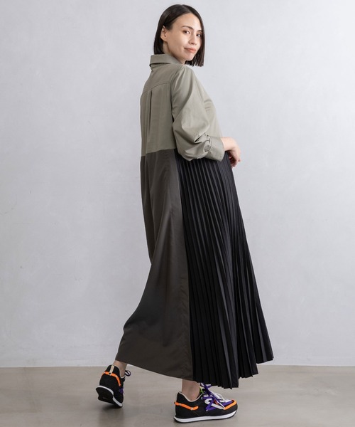 MARECHAL TERRE（マルシャルテル）の「シャツワンピース（シャツワンピース・レディース・カーキ/ブラック/イエロー/オフホワイト・MEDIUM）」の12枚目の写真