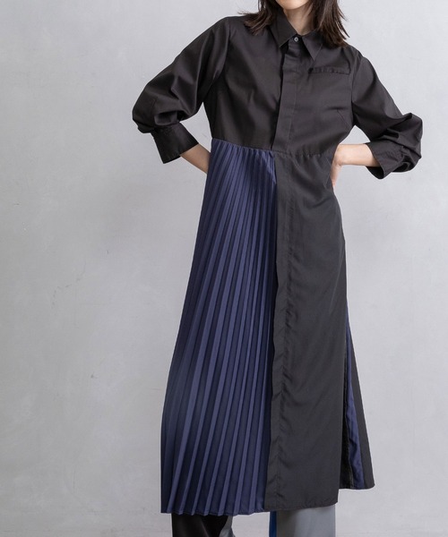 MARECHAL TERRE（マルシャルテル）の「シャツワンピース（シャツワンピース・レディース・カーキ/ブラック/イエロー/オフホワイト・MEDIUM）」の17枚目の写真