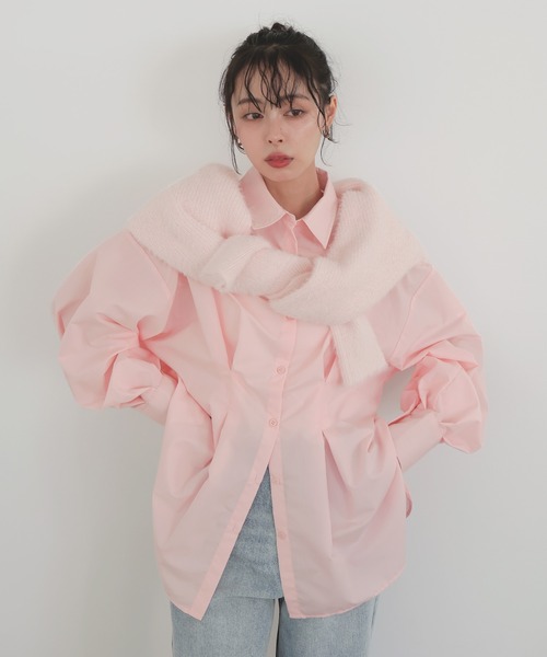 LIAN（リアン）の「ウエストタックカラーシャツ（シャツ/ブラウス・レディース・オフホワイト/ブルー/ブルー系その他2/イエロー系その他/ピンク系その他/イエロー/ベージュ系その他/ピンク・FREE）」の8枚目の写真