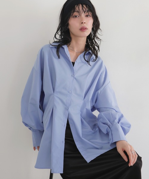 LIAN（リアン）の「ウエストタックカラーシャツ（シャツ/ブラウス・レディース・オフホワイト/ブルー/ブルー系その他2/イエロー系その他/ピンク系その他/イエロー/ベージュ系その他/ピンク・FREE）」の4枚目の写真