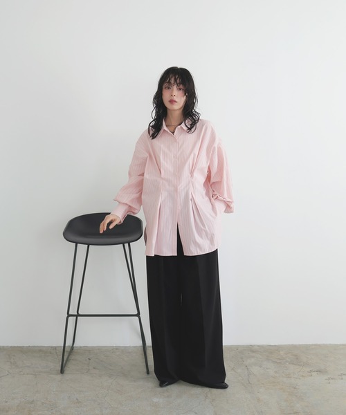 LIAN（リアン）の「ウエストタックカラーシャツ（シャツ/ブラウス・レディース・オフホワイト/ブルー/ブルー系その他2/イエロー系その他/ピンク系その他/イエロー/ベージュ系その他/ピンク・FREE）」の11枚目の写真