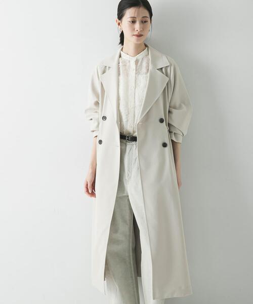 URBAN RESEARCH（アーバンリサーチ）の「『撥水/UVカット』ドロストトレンチコート（トレンチコート・レディース・ライトグレー/ブラック/ベージュ・38/36）」の15枚目の写真