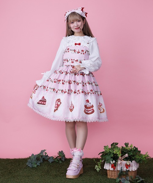 セール　女の子　可愛い　シャーリー風　ワンピース　まとめ売り　エコメルカリ便 Chalmiere（シャルミエール）の「ベイクドベリージャンスカ