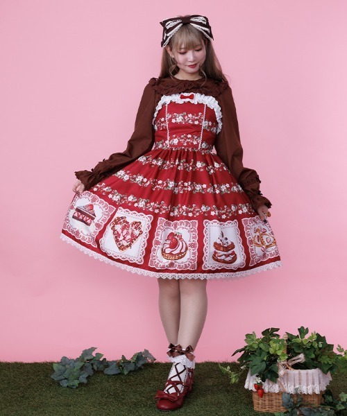 Chalmiere　シャルミエール　メイジージャンスカ＆ヘッドドレス　赤 メイジージャンパースカート | Chalmiere | axes femme onlineshop