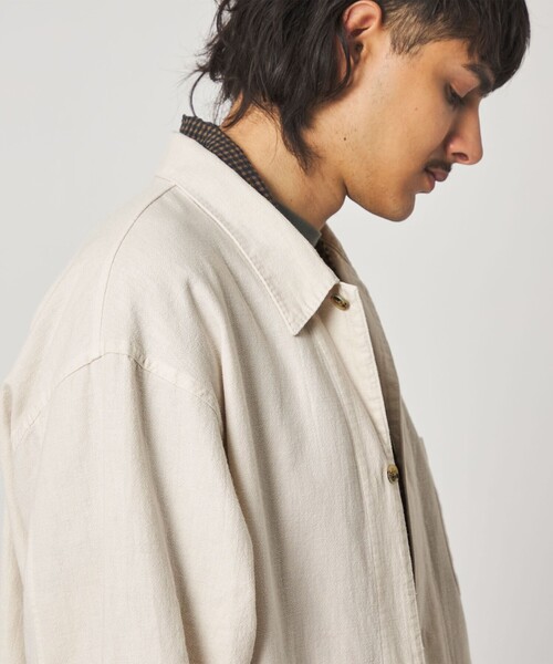 Steven Alan＞ CL クレープ オープンカラー オーバー シャツ（シャツ