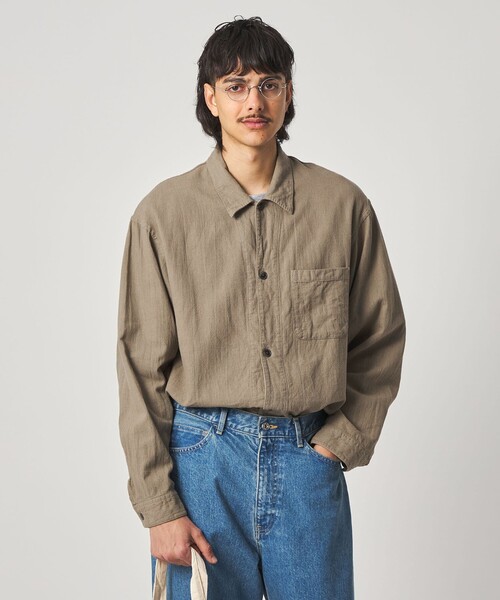 Steven Alan(スティーブンアラン)の「<Steven Alan> CL クレープ オープンカラー オーバー シャツ(シャツ/ブラウス・メンズ・ナチュラル/ベージュ・XL/L/M/S)」の8枚目の写真