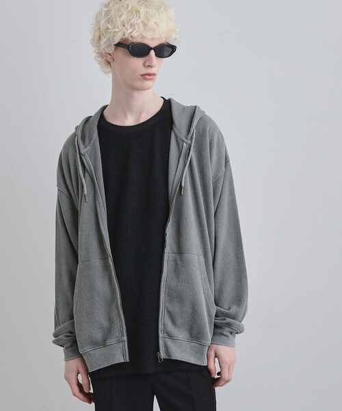 tk.TAKEO KIKUCHI（ティーケータケオキクチ）の「ヴィンテージワッフルジップパーカー（パーカー・メンズ・ブラック/ブルー系その他/ライトグレー・03/02/01/04）」の3枚目の写真